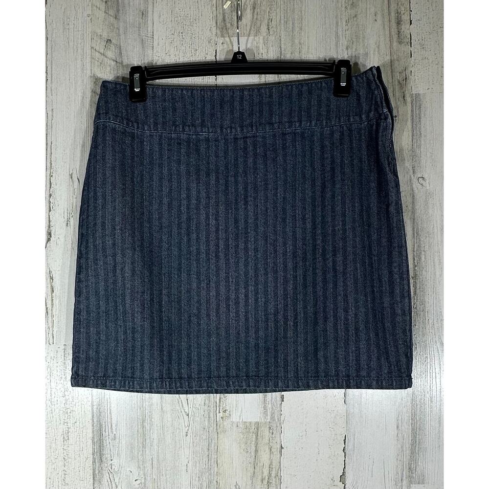 Tommy Hilfiger Jeans Mini‎ Skirt Size 14 Blue Stripe Size Zip Y2K Vintage